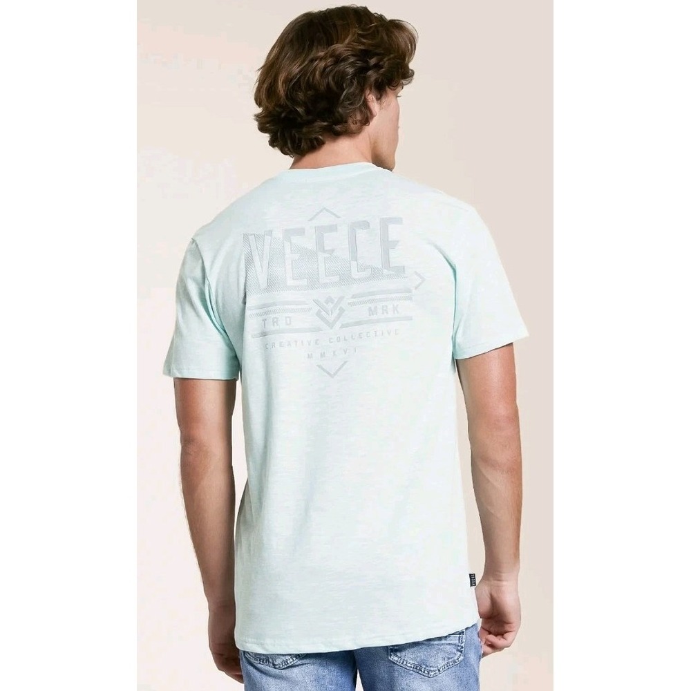 NWT Veece Embodiment T-ShirtBurnout Blue Gray The Buckle‎ Mens Sz L Surf